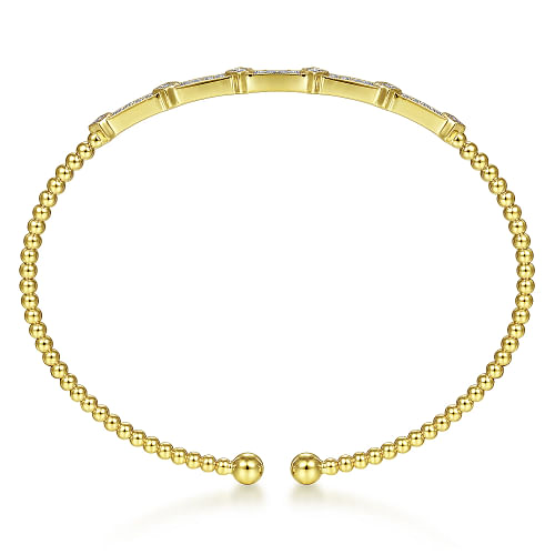 Gabriel & Co | 14K Yellow Gold Bujukan Cuff Bracelet with Diamonds