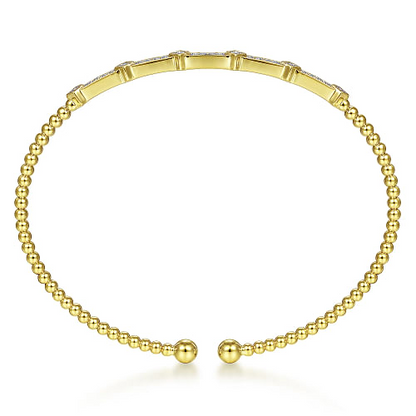 Gabriel & Co | 14K Yellow Gold Bujukan Cuff Bracelet with Diamonds