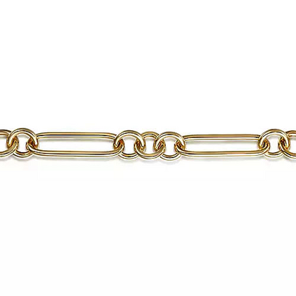 Gabriel & Co | 14K Yellow Gold Hollow Tube Link Chain Bracelet