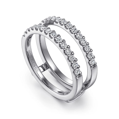 Gabriel & Co | Esmeralda - 14K White Gold Diamond Ring Enhancer - 0.5 ct