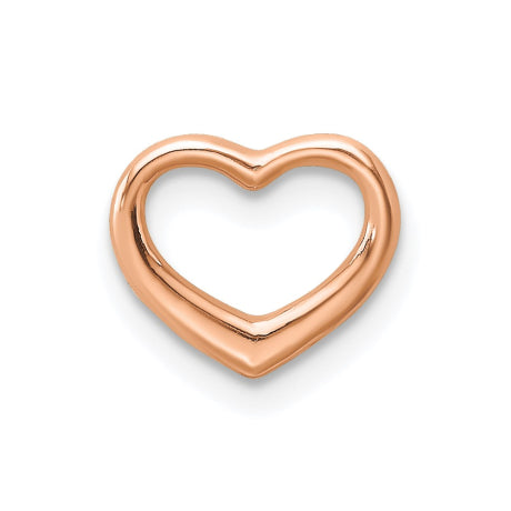 10K Rose Gold Polished Heart Chain Slide