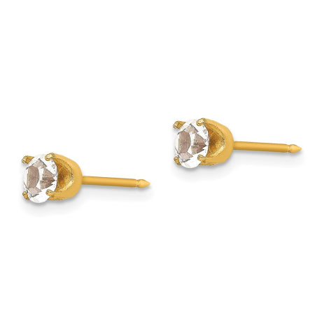 Inverness 24k Plated 5mm Austrian Crystal Earrings