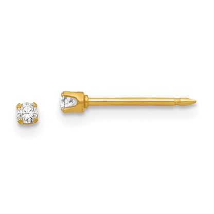 Inverness 24k Plated 2mm CZ Post Earrings