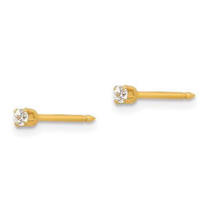 Inverness 24k Plated 2mm CZ Post Earrings