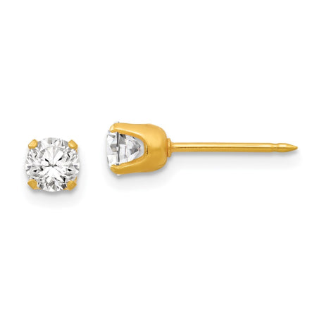 Inverness 14k 4.25mm CZ Post Earrings