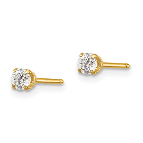 Inverness 14k 3mm CZ Long Post Earrings