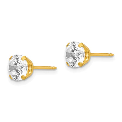 Inverness 24k Plated 7mm CZ Earrings