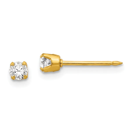 Inverness 14k 3mm CZ Earrings