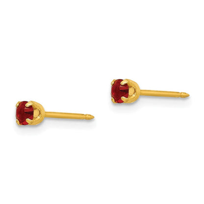 Inverness 24k Plated July Red Crystal Birthstone Earrings