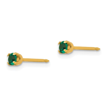 Inverness 14k 3mm May Crystal Birthstone Post Earrings