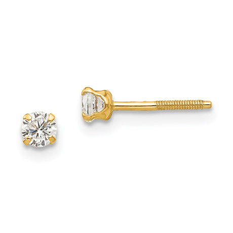 14k Madi K 3mm white zircon Earrings