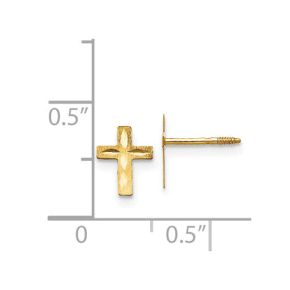 14k Madi K Diamond Cut Cross Earrings