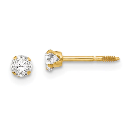 14k Madi K 3mm CZ Earrings