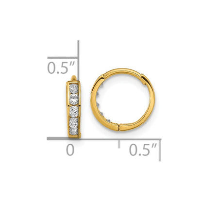 14k Madi K CZ Hinged Hoop Earrings