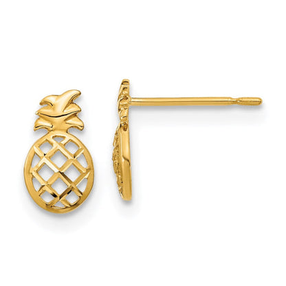 14k Madi K D/C Children's Pineapple Post Earrings