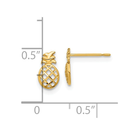 14k Madi K D/C Children's Pineapple Post Earrings