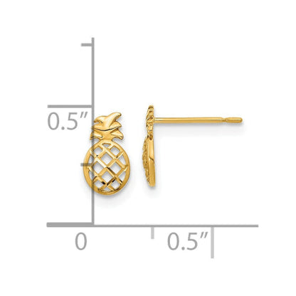 14k Madi K D/C Children's Pineapple Post Earrings