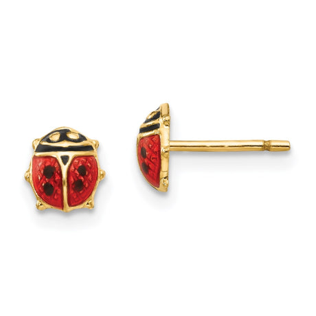 14K Madi K Enamel Ladybug Post Earrings