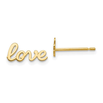 14k Gold Polished Love Post Earrings