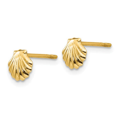 14k Polished Shell Post Earrings