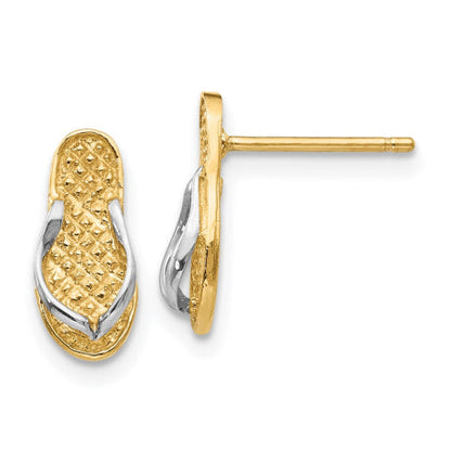 14K and Rhodium Flip Flop Earrings