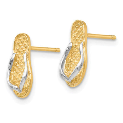 14K and Rhodium Flip Flop Earrings