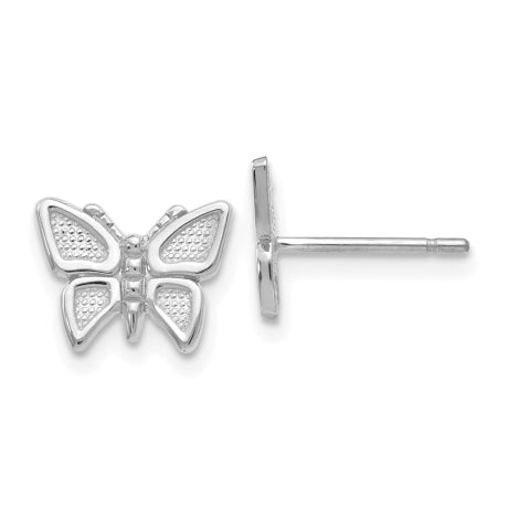 14k White Gold Butterfly Earrings