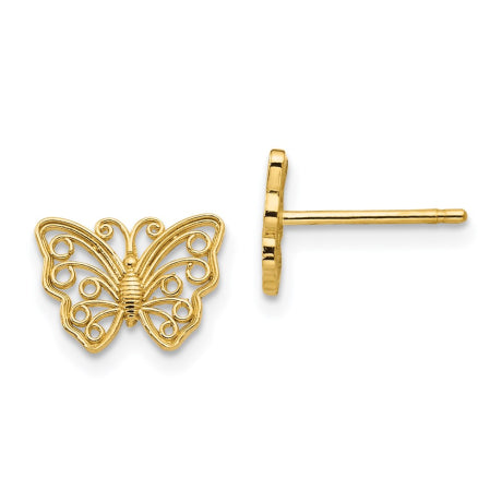 14K Butterfly Post Earrings