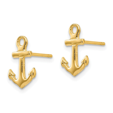 14K Anchor Post Earrings