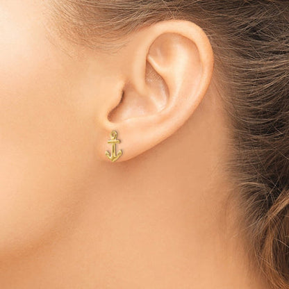 14K Anchor Post Earrings