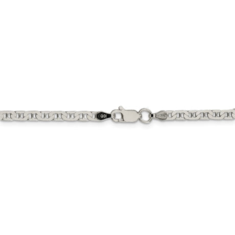 Sterling Silver 3mm Flat Anchor Chain Anklet