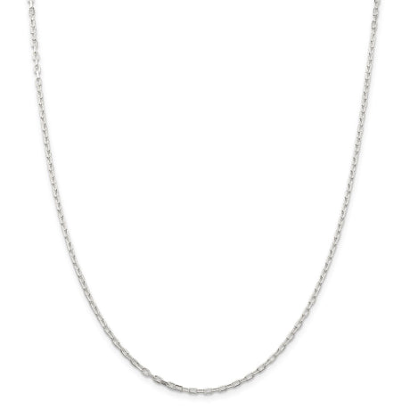 Sterling Silver 2.2mm Diamond-cut Long Link Cable Chain