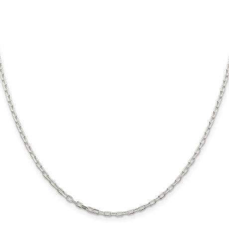 Sterling Silver 2.2mm Diamond-cut Long Link Cable Chain