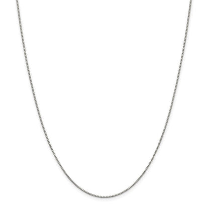 Sterling Silver Rhodium-plated .9mm Box Chain w/2in ext.