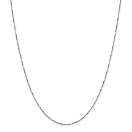 Sterling Silver Rhodium-plated .9mm Box Chain w/2in ext.