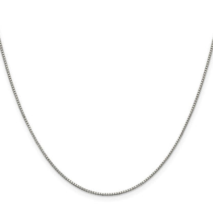 Sterling Silver Rhodium-plated .9mm Box Chain w/2in ext.