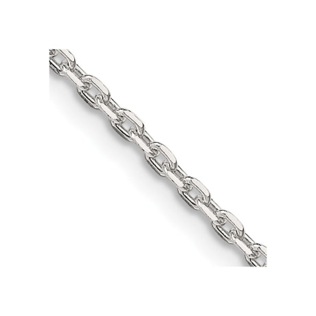 Sterling Silver 2mm Beveled Oval Cable Chain