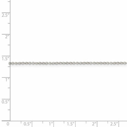 Sterling Silver Rhodium-plated 1.25mm Cable Chain