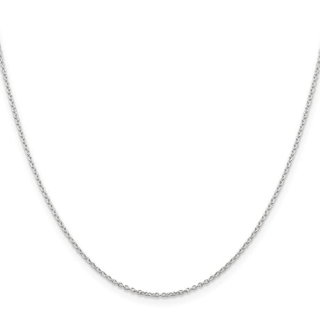 Sterling Silver Rhodium-plated 1.25mm Cable Chain w/2in ext.