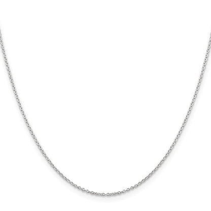 Sterling Silver Rhodium-plated 1.25mm Cable Chain w/2in ext.