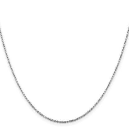 Sterling Silver Rhodium-plated 1.1mm Diamond-cut Rope Chain