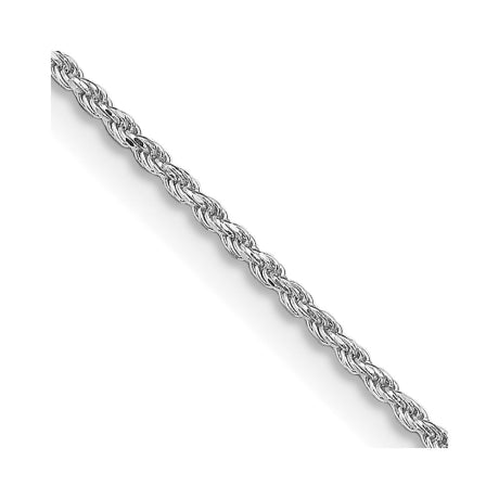 Sterling Silver Rhodium-plated 1.1mm Diamond-cut Rope Chain