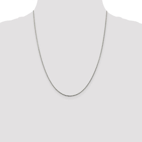 Sterling Silver 1.5mm Diamond-cut Rope Chain