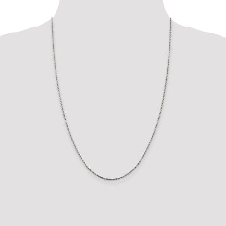 Sterling Silver 1.5mm Diamond-cut Rope Chain