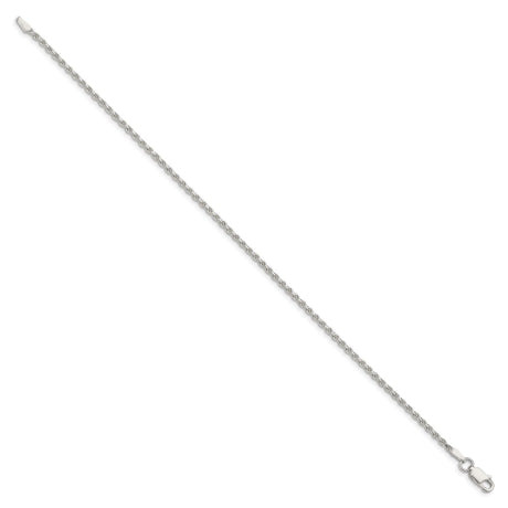 Sterling Silver 1.85mm Diamond-cut Rope Chain Anklet