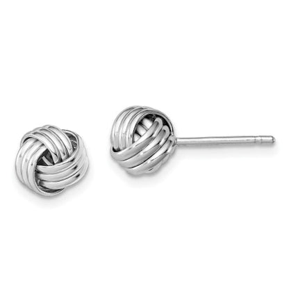 Sterling Silver Rhodium-plated Triple Knot Post Earrings