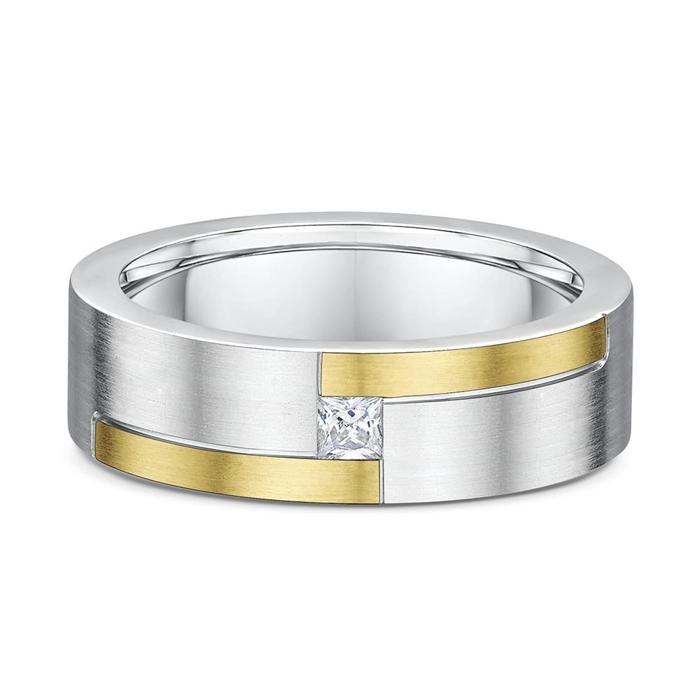 Diamond and Two-Tone Gold Band