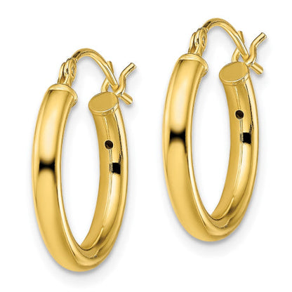 Sterling Silver Gold-Tone Polished 2.5x18mm Hoop Earrings