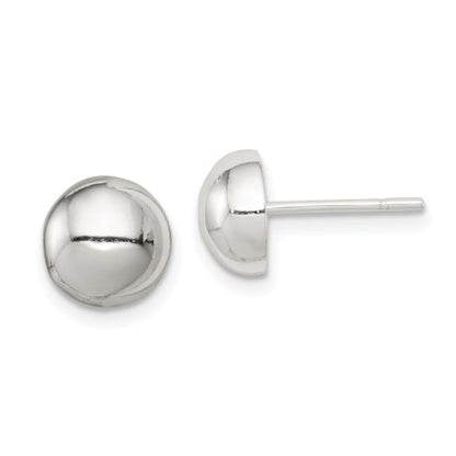 Sterling Silver Polished 8mm Button Earrings