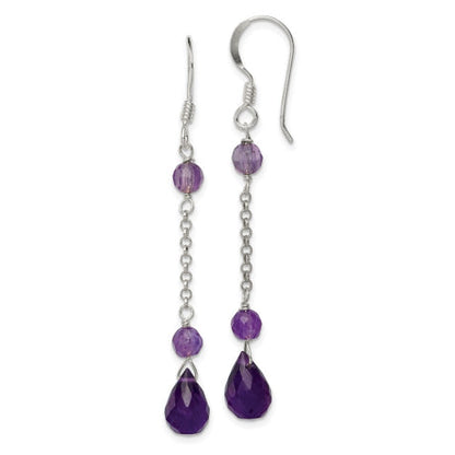 Sterling Silver Amethyst Dangle Earrings